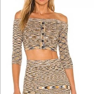 House of Harlow Sofia Richie Set (skirt and top), Size XS, Color Canary Spacedye